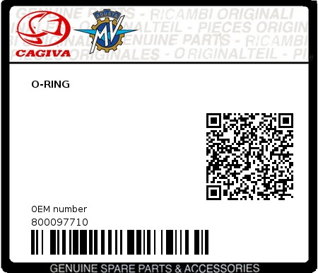 Product image: Cagiva - 800097710 - O-RING  0