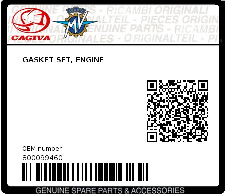 Product image: Cagiva - 800099460 - GASKET SET, ENGINE  0