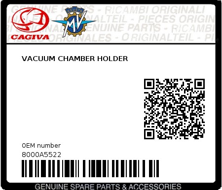 Product image: Cagiva - 8000A5522 - VACUUM CHAMBER HOLDER  0
