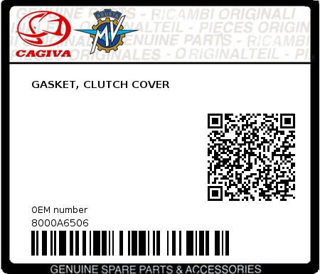 Product image: Cagiva - 8000A6506 - GASKET, CLUTCH COVER  0