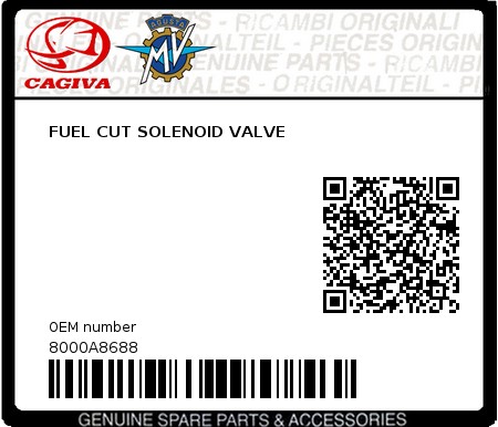Product image: Cagiva - 8000A8688 - FUEL CUT SOLENOID VALVE  0