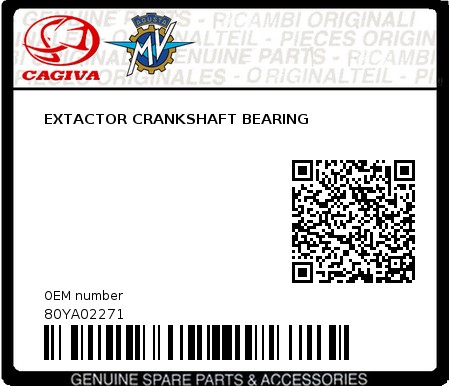 Product image: Cagiva - 80YA02271 - EXTACTOR CRANKSHAFT BEARING  0