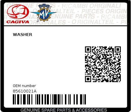 Product image: Cagiva - 85610021A - WASHER  0