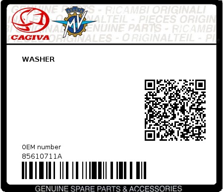 Product image: Cagiva - 85610711A - WASHER  0