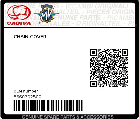 Product image: Cagiva - 8660302500 - CHAIN COVER  0