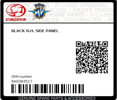 Product image: Cagiva - 8A0084527 - BLACK R.H. SIDE PANEL  0