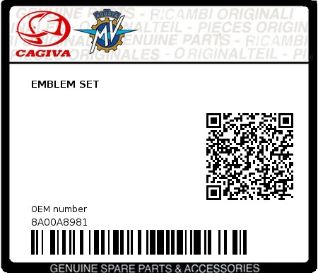 Product image: Cagiva - 8A00A8981 - EMBLEM SET  0
