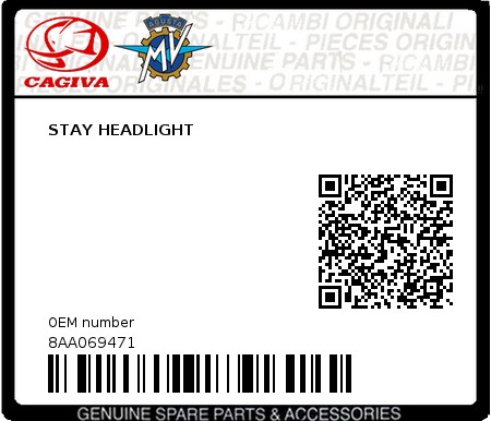 Product image: Cagiva - 8AA069471 - STAY HEADLIGHT  0