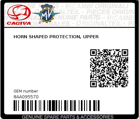 Product image: Cagiva - 8AA095570 - HORN SHAPED PROTECTION, UPPER  0