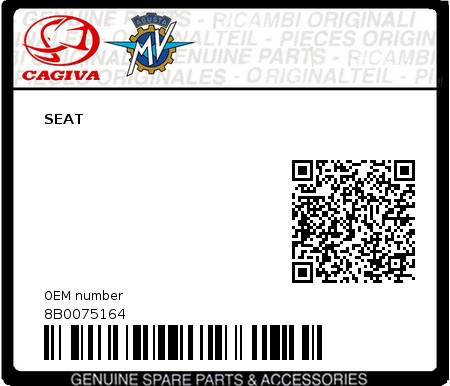 Product image: Cagiva - 8B0075164 - SEAT  0