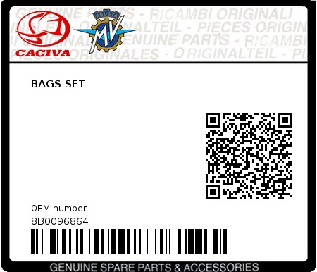 Product image: Cagiva - 8B0096864 - BAGS SET  0