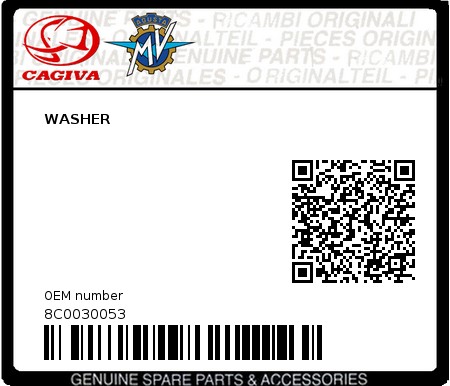 Product image: Cagiva - 8C0030053 - WASHER  0