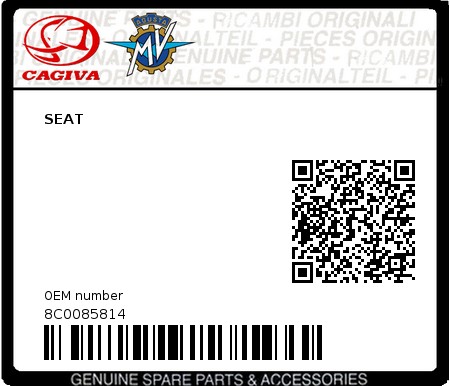Product image: Cagiva - 8C0085814 - SEAT  0