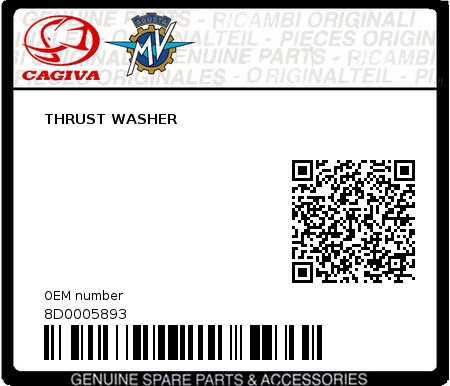 Product image: Cagiva - 8D0005893 - THRUST WASHER  0