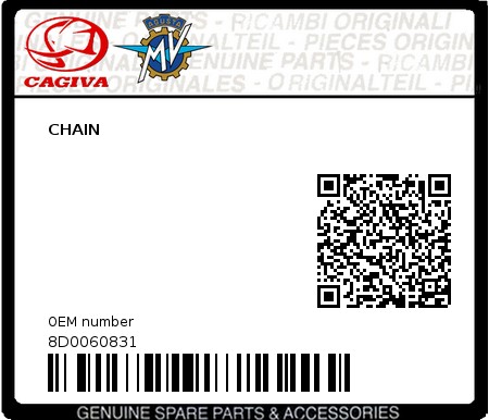 Product image: Cagiva - 8D0060831 - CHAIN  0
