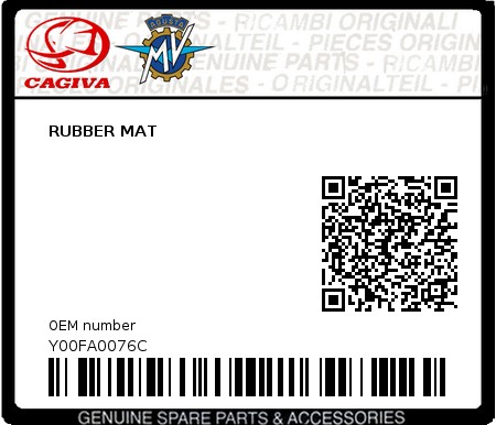 Product image: Cagiva - Y00FA0076C - RUBBER MAT  0