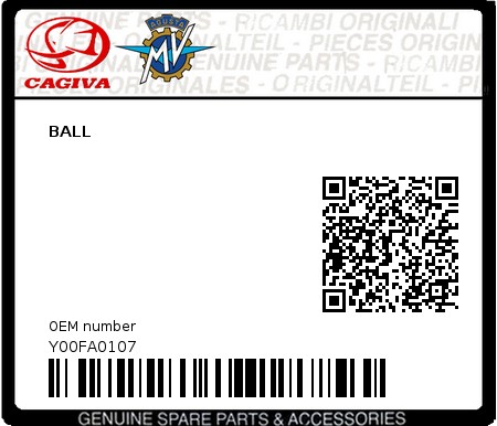 Product image: Cagiva - Y00FA0107 - BALL  0