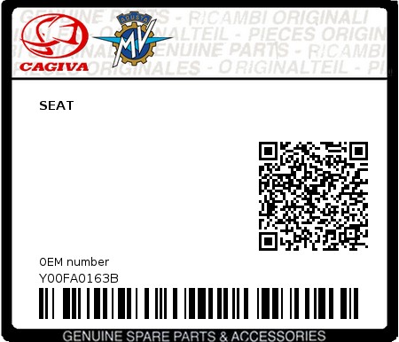 Product image: Cagiva - Y00FA0163B - SEAT  0