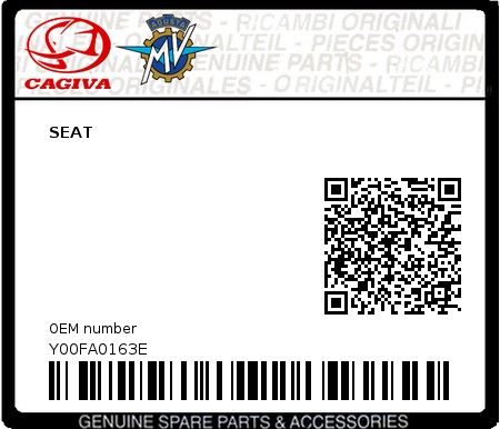 Product image: Cagiva - Y00FA0163E - SEAT  0