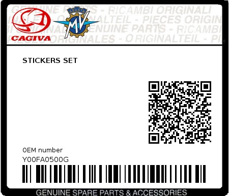 Product image: Cagiva - Y00FA0500G - STICKERS SET  0