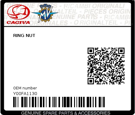 Product image: Cagiva - Y00FA1130 - RING NUT  0
