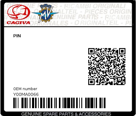 Product image: Cagiva - Y00MA0066 - PIN  0