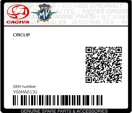 Product image: Cagiva - Y00MA0131 - CIRCLIP  0