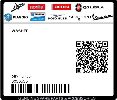 Product image: Piaggio - 0030535 - WASHER  0