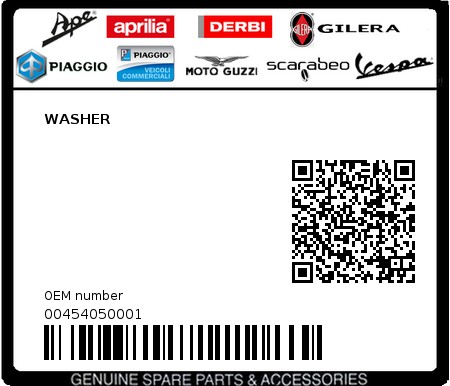 Product image: Piaggio - 00454050001 - WASHER  0