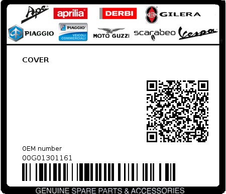 Product image: Piaggio - 00G01301161 - COVER  0