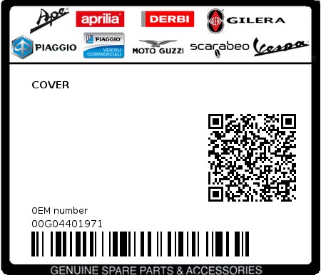 Product image: Piaggio - 00G04401971 - COVER  0