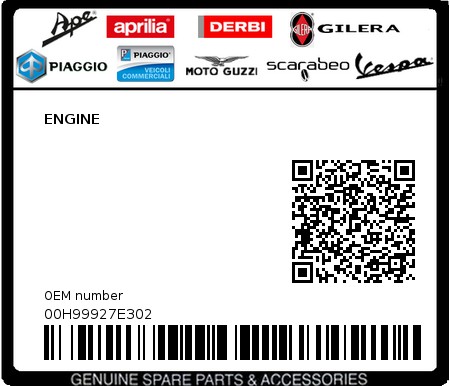 Product image: Piaggio - 00H99927E302 - ENGINE  0