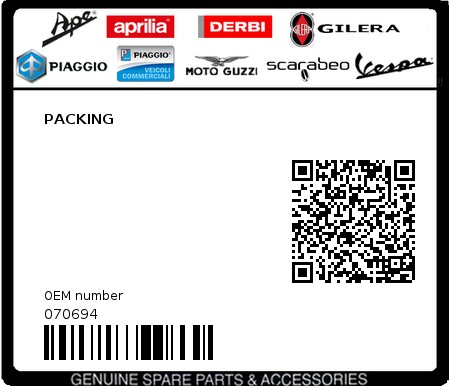 Product image: Piaggio - 070694 - PACKING  0