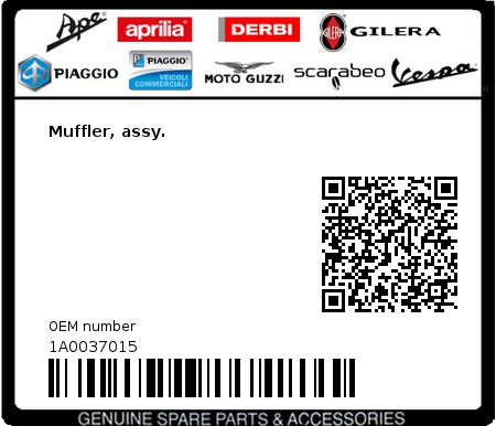 Product image: Piaggio - 1A0037015 - Muffler, assy.  0