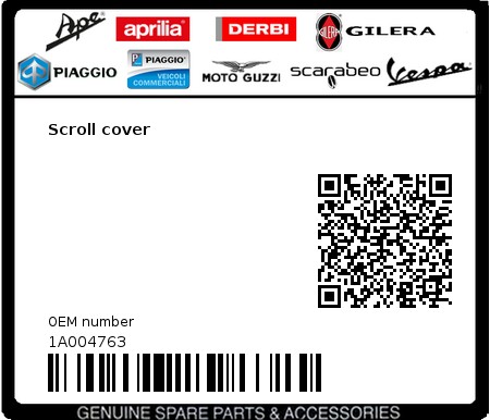 Product image: Piaggio - 1A004763 - Scroll cover  0