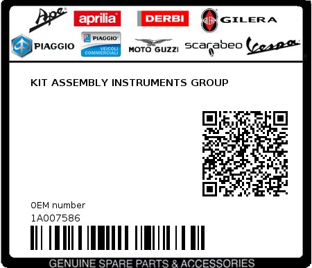 Product image: Piaggio - 1A007586 - KIT ASSEMBLY INSTRUMENTS GROUP  0