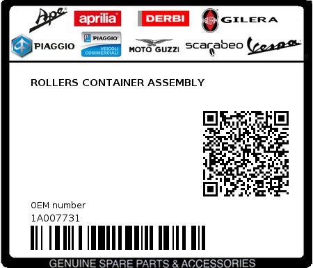 Product image: Piaggio - 1A007731 - ROLLERS CONTAINER ASSEMBLY  0
