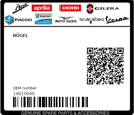 Product image: Piaggio - 1A010040 - BÜGEL  0