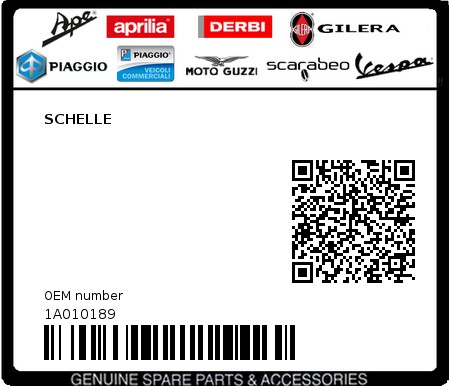 Product image: Piaggio - 1A010189 - SCHELLE  0