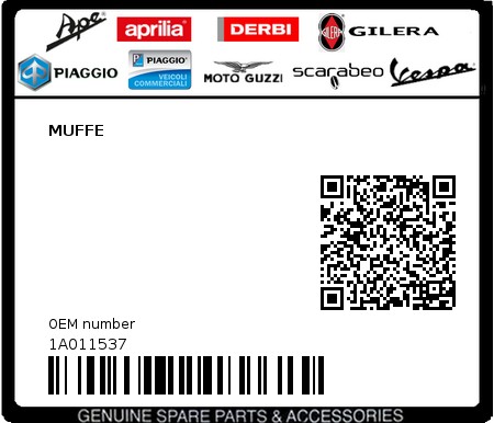 Product image: Piaggio - 1A011537 - MUFFE  0