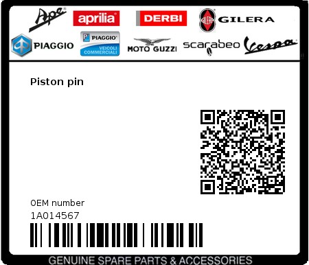 Product image: Piaggio - 1A014567 - Piston pin  0