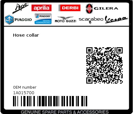 Product image: Piaggio - 1A015700 - Hose collar  0