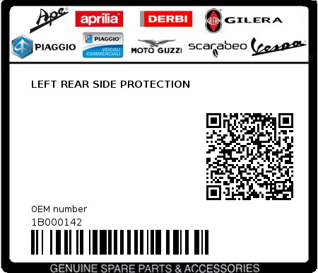 Product image: Piaggio - 1B000142 - LEFT REAR SIDE PROTECTION  0