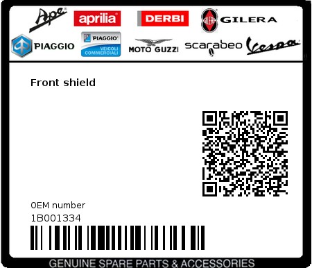 Product image: Piaggio - 1B001334 - Front shield  0