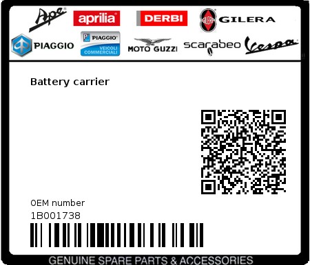 Product image: Piaggio - 1B001738 - Battery carrier  0