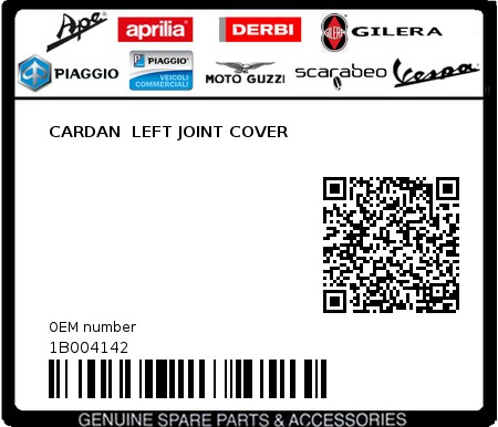 Product image: Piaggio - 1B004142 - CARDAN  LEFT JOINT COVER  0