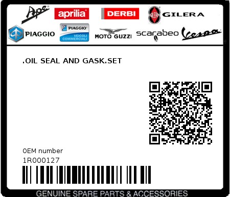 Product image: Piaggio - 1R000127 - .OIL SEAL AND GASK.SET  0