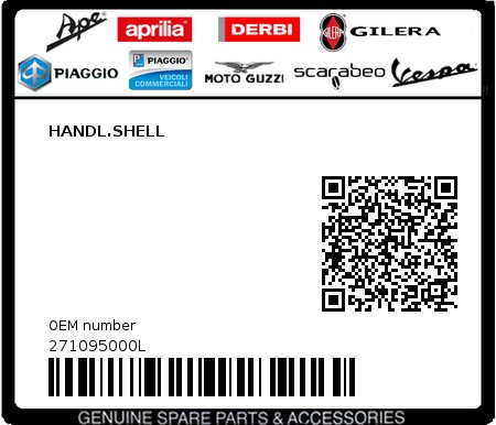 Product image: Piaggio - 271095000L - HANDL.SHELL  0