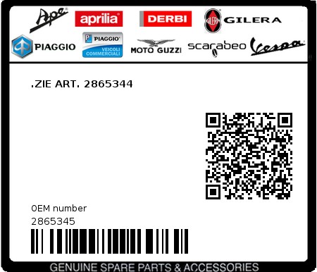 Product image: Piaggio - 2865345 - .ZIE ART. 2865344  0