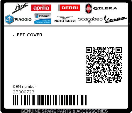Product image: Piaggio - 2B000723 - .LEFT COVER  0